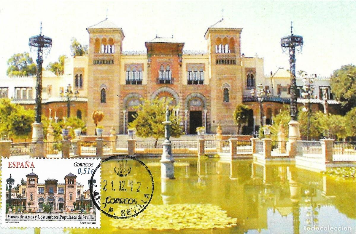 Sellos: ESPA&Ntilde;A. TARJETA MAXIMA. PUERTA DE LA MACARENA. SEVILLA. 2012