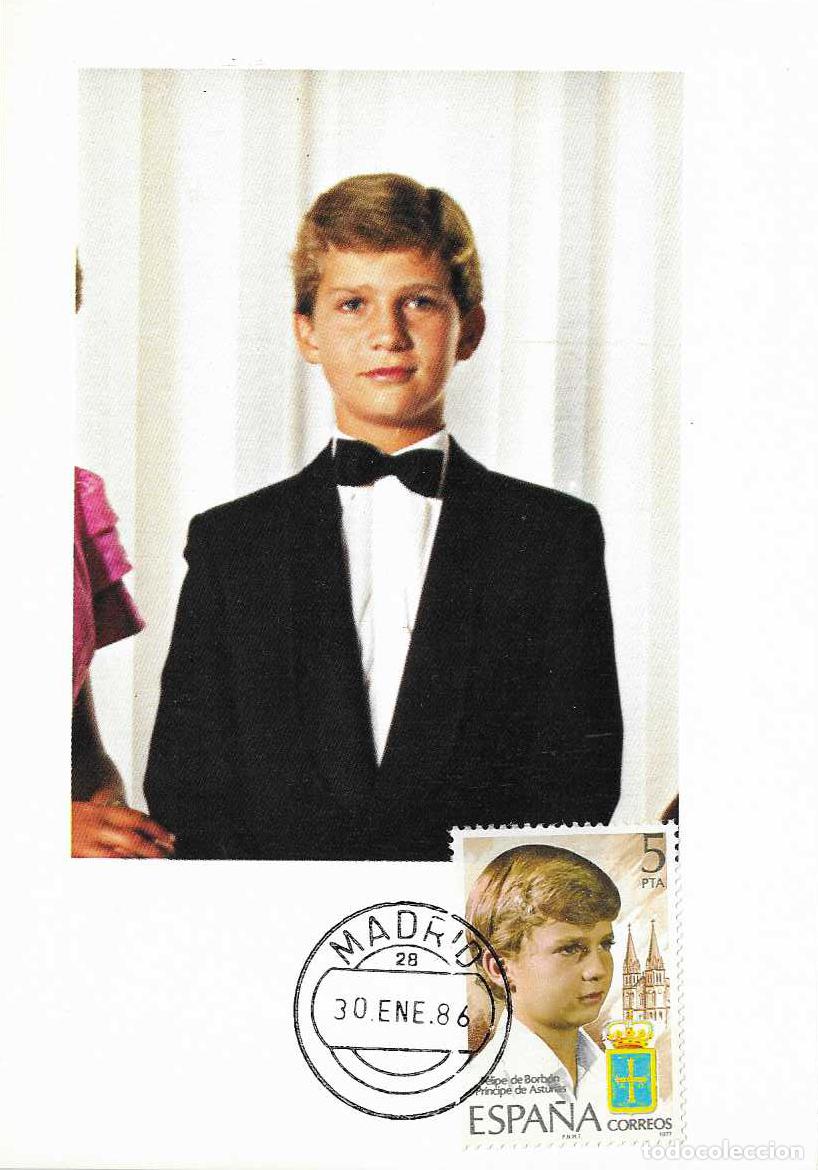 Sellos: FELIPE DE BORBON PRINCIPE ASTURIAS 1977 (EDIFIL 2449 TM 30 ENERO 1986 JURA CONSTITUCION MAYORIA EDAD