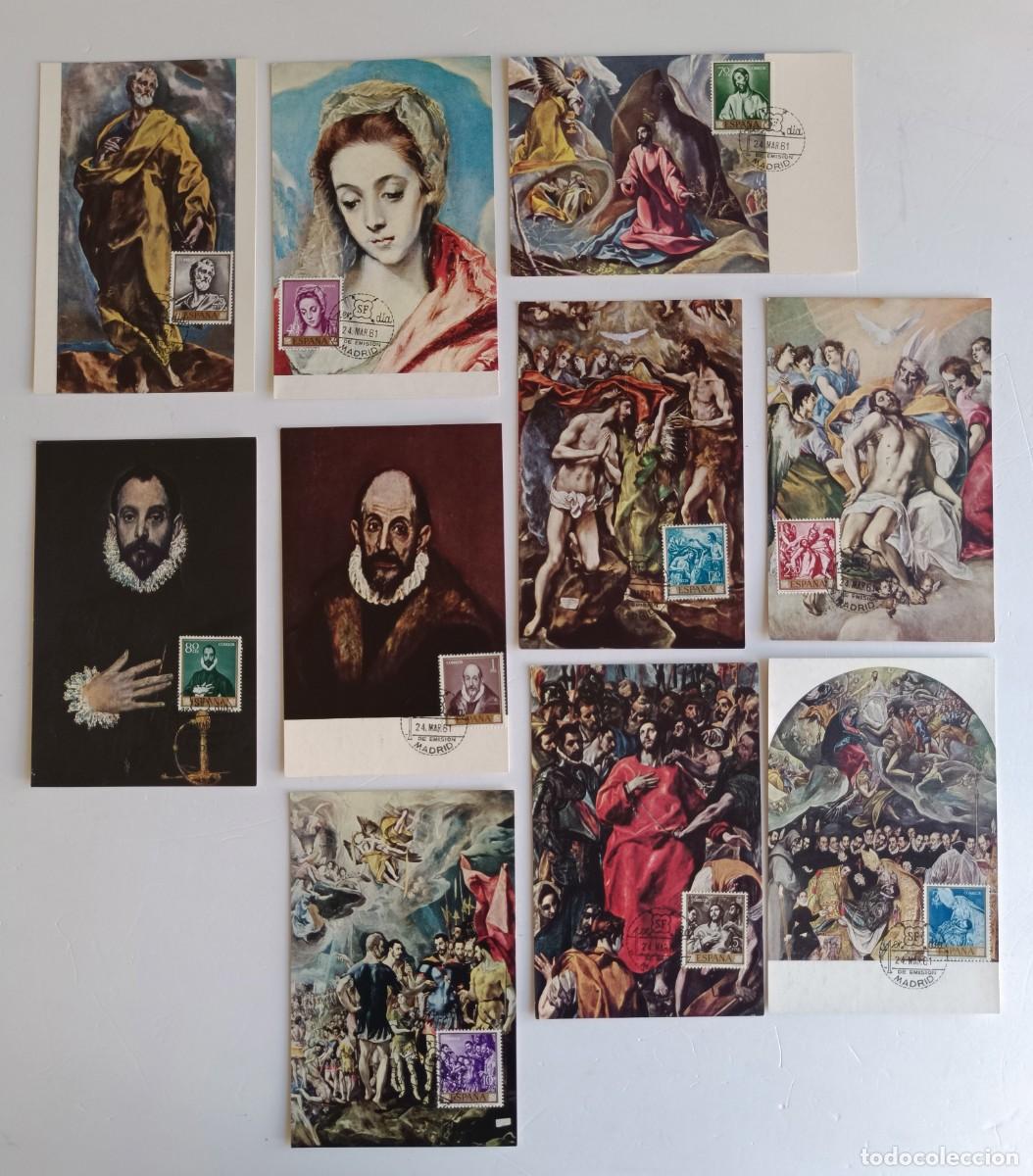 Sellos: M&Aacute;XIMAS PRIMER DIA - 1961 EL GRECO - NUMEROS 1330 - 1339 - 10 VALORES COMPLETA