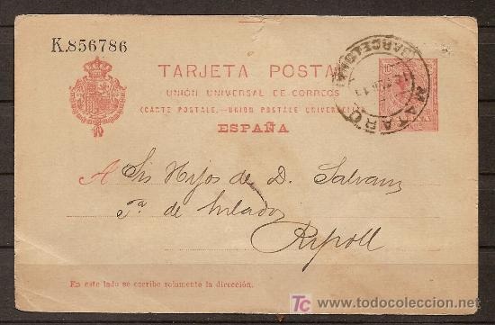 Sellos: TARJETA POSTAL,RIPOLL,MATASELLO DE MATARO,18 FEBRERO 1911. - Foto 1 - 27181882
