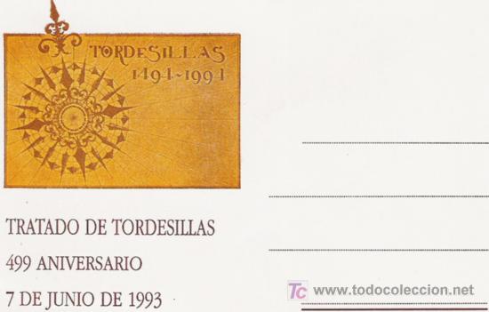 Sellos: TARJETA DEL TRATADO DE TORDESILLAS - Foto 1