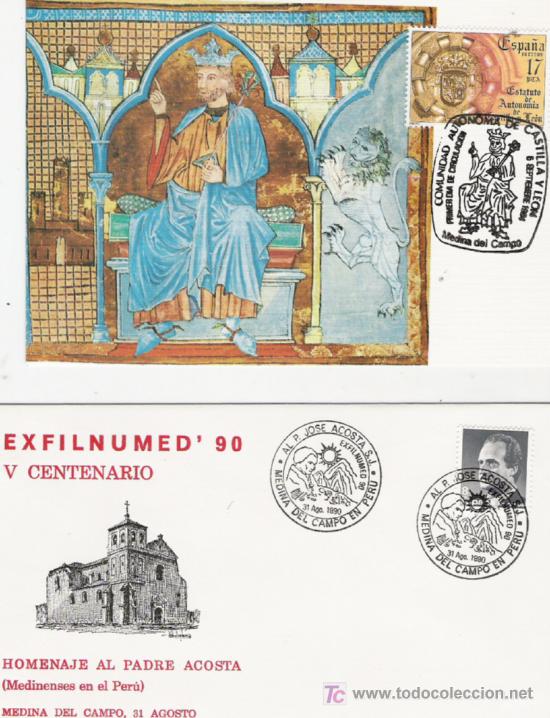 Sellos: SOBRE Y TARJETA DE MEDINA DEL CAMPO - Foto 1
