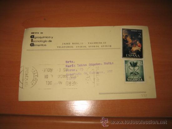 Sellos: TARJETA POSTAL .-VALENCIA-GIJON...-1971 - Foto 1