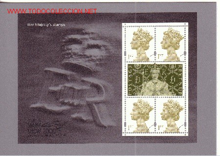 Sellos: GRAN BRETA&Ntilde;A PSM CARD 03 A - A&Ntilde;O 2000 - Foto 1