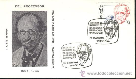 Sellos: Sobre Centenario Ignacio Barraquer / Oftalmologia / Sello con matasellos - Foto 1