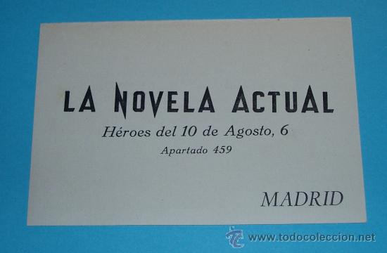 Sellos: TARJETA LA NOVELA ACTUAL - Foto 1
