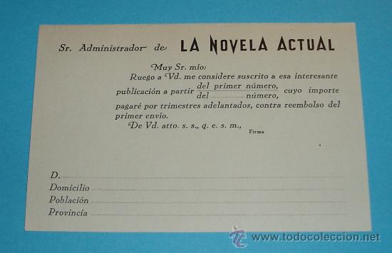 Sellos: TARJETA LA NOVELA ACTUAL - Foto 2