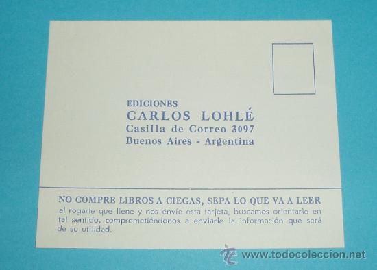Sellos: TARJETA POSTAL EDICIONES CARLOS LOHL&Eacute;. ARGENTINA - Foto 1
