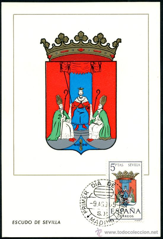 Sellos: Postal &ndash; Escudo de SEVILLA 1965 - Foto 1
