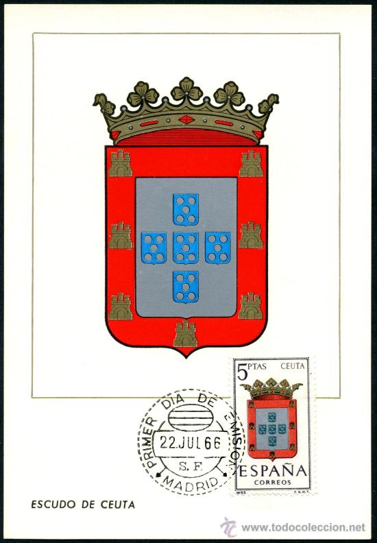 Sellos: Postal &ndash; Escudo de CEUTA 1966 - Foto 1
