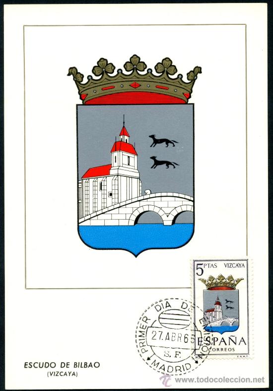 Sellos: Postal &ndash; Escudo de BILBAO 1965 - Foto 1