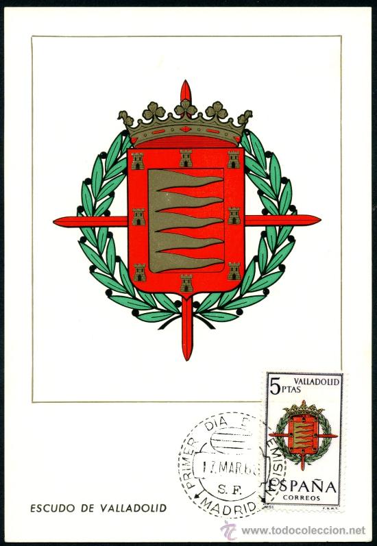 Sellos: Postal &ndash; Escudo de VALLADOLID 1966 - Foto 1