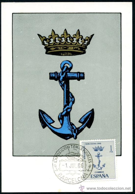 Sellos: Postal &ndash; SEMANA NAVAL EN BARCELONA - Foto 1