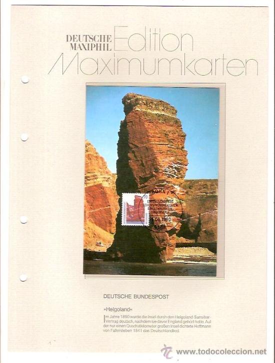 Sellos: DEUTSCHE MAXIMUMKARTEN HELGOLAND MAXIMA ALEMANIA 1990 - Foto 1