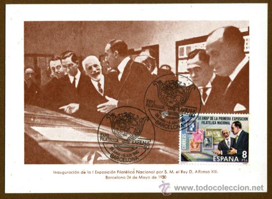 Sellos: Postal BARCELONA - EXFILNA, 80 - Foto 1