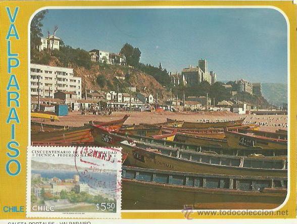 Sellos: TARJETA M&Aacute;XIMA. CHILE. VALPARAISO. - Foto 1