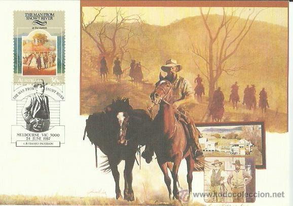 Sellos: TARJETA M&Aacute;XIMA. AUSTRALIA. 1987. CABALLOS. - Foto 1