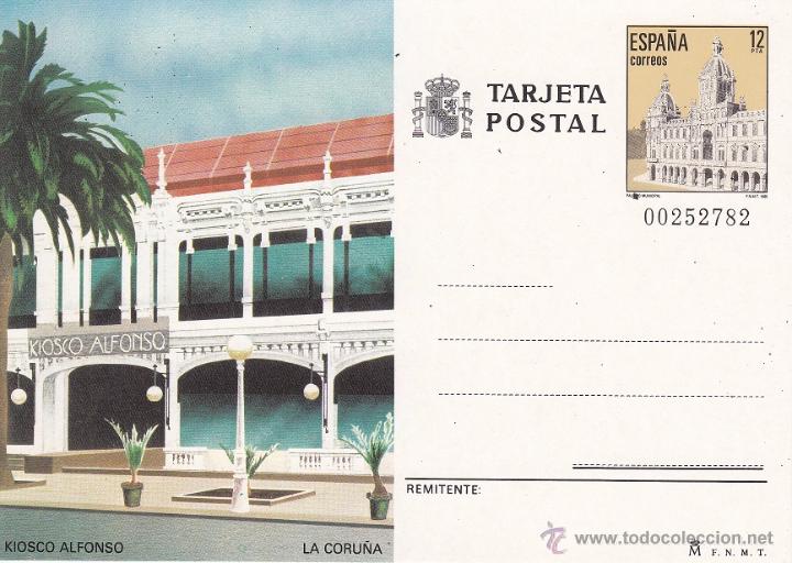 Sellos: TARJETA POSTAL: LA CORU&Ntilde;A -- KIOSKO ALFONSO - Foto 1