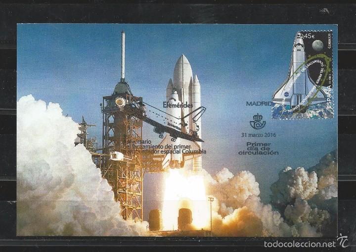 Sellos: Spain 2016 - 35 Aniv. Launch Columbia maximum postcard - Foto 1