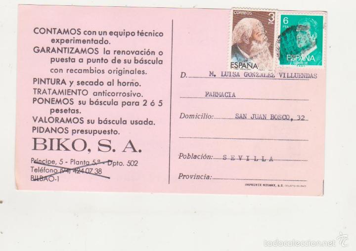 Sellos: Tarjeta Postal con Membrete de Bilbao a Sevilla. - Foto 1