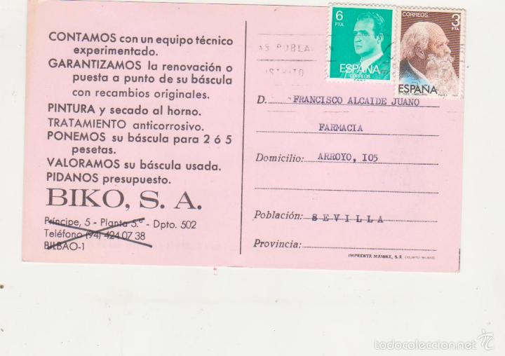 Sellos: Tarjeta Postal con Membrete de Bilbao a Sevilla. - Foto 1