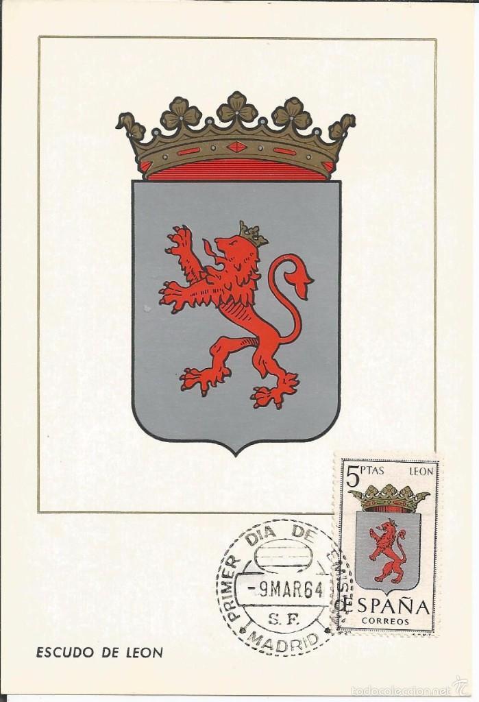 Sellos: Espa&ntilde;a Spain 1964 - Yvert 1214 Leon maxicard - Foto 1