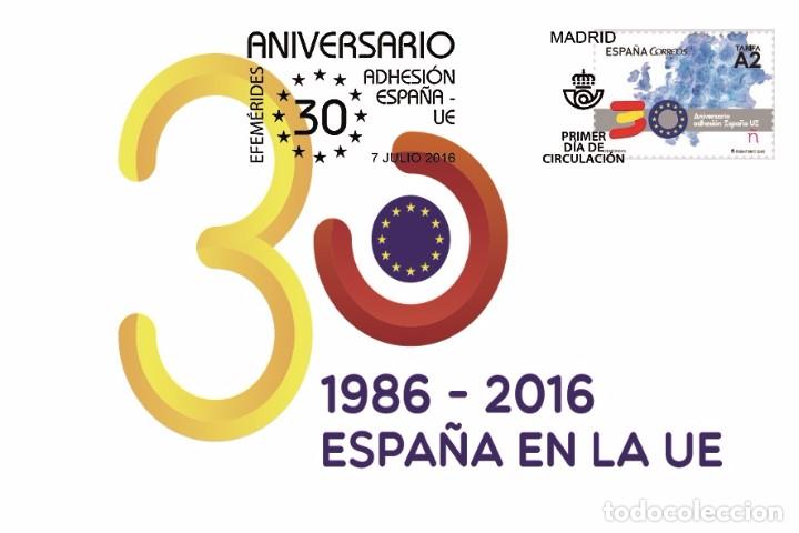 Sellos: Spain 2016 - 30 Aniv. adhesi&oacute;n Espa&ntilde;a-UE maxicard - Foto 1