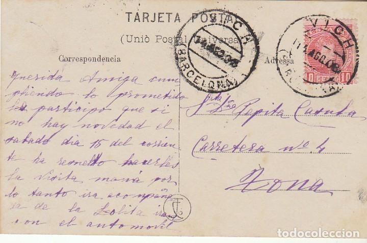 Sellos: Sello 243. ALFONSO XIII. VICH (INTERIOR). 1908. - Foto 2