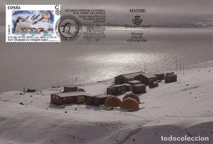 Sellos: Spain 2017 - Spanish Antarctic Activity - B.A.E. Gabriel de Castilla maxicard - Foto 1