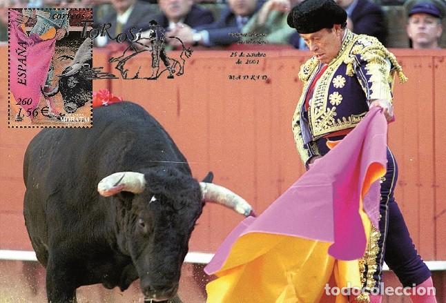 Sellos: ESPA&Ntilde;A 2001 - TOROS - CURRO ROMERO Maxicard - Foto 1