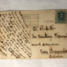 Sellos: SAN FERNANDO (CÁDIZ) CONVENTO CAPUCHINOS DON SANTIAGO FRANZON PRESBITERO. POSTAL FRANQUEADA (A.1921). Lote 137786302