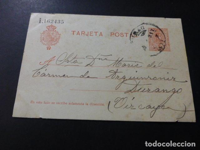 Sellos: TARJETA POSTAL CIRCULADA DE BILBAO A DURANGO 1921 - Foto 1