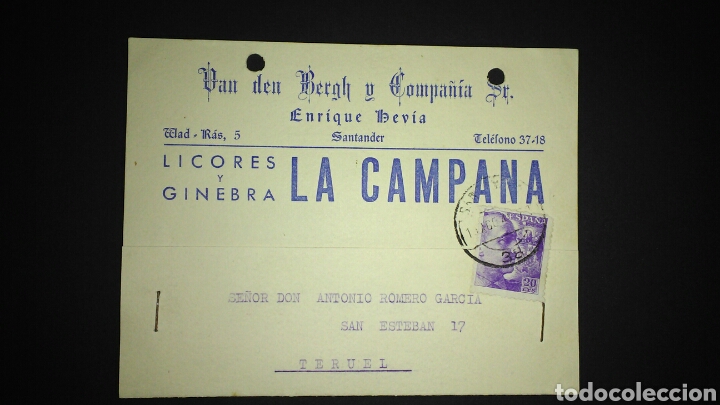 Sellos: TARJETA POSTAL PUBLICITARIA. SANTANDER. - Foto 1