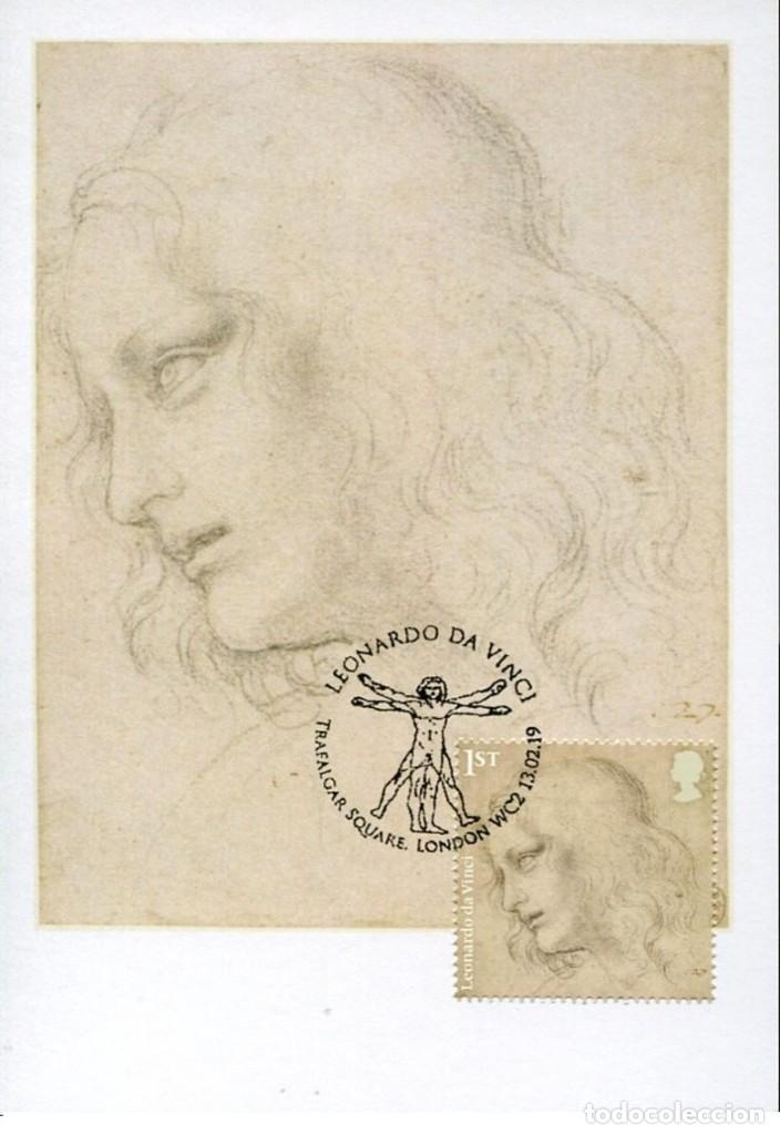 Sellos: Great Britain 2019 - Leonardo da Vinci maximum card - Foto 1