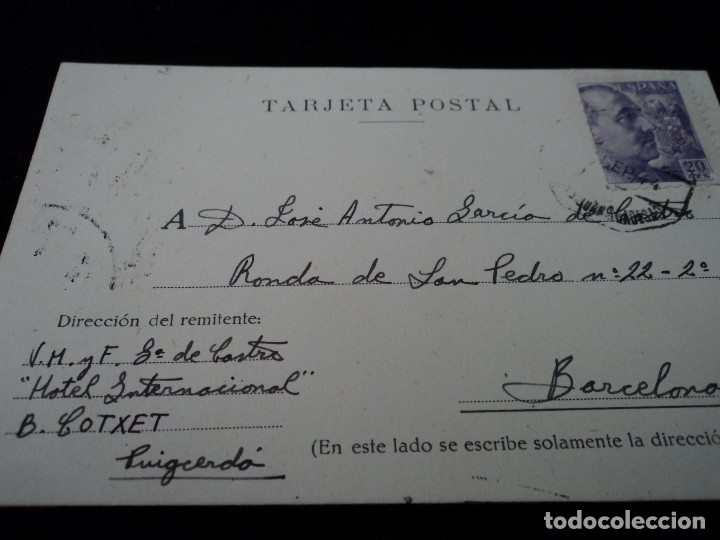 Sellos: tarjeta postal circulada 1944 - Foto 1