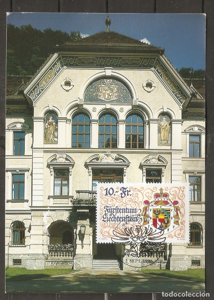 Sellos: LIECHTENSTEIN 1996 M&Aacute;XIMA YT 1077.casas. edificios. arquitectura. - Foto 1