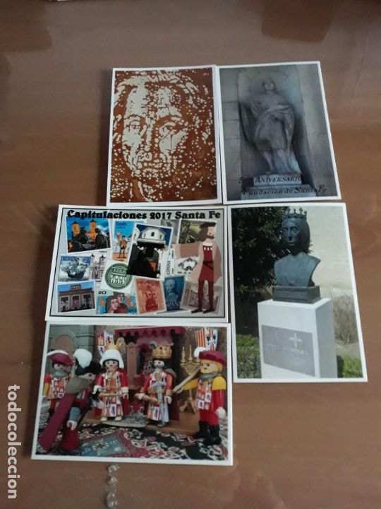 Sellos: Tarjetas Capitulaciones Santafe. - Foto 1