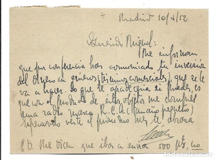 Sellos: TARJETA POSTAL - -CIRCULADA EL  10 - 4 - 1952 - - Foto 2