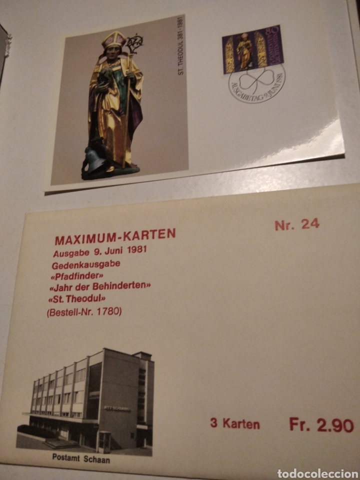 Sellos: Sobre con 3 tarjeta Maxima Liechtenstein 1981 - Foto 2