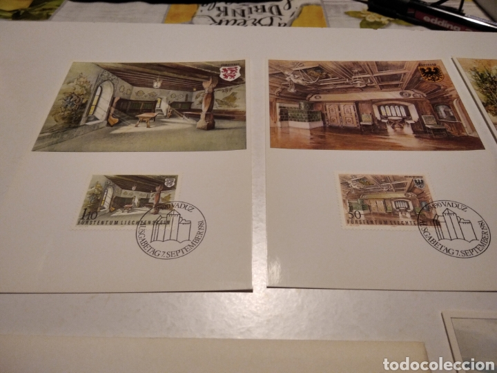 Sellos: Sobre con 4 tarjeta Maxima LIECHTENSTEIN - Foto 2