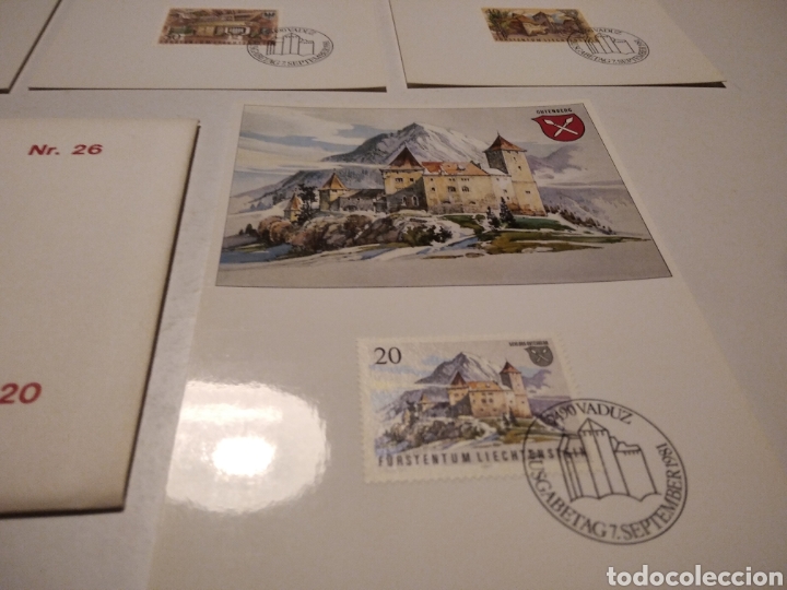Sellos: Sobre con 4 tarjeta Maxima LIECHTENSTEIN - Foto 4