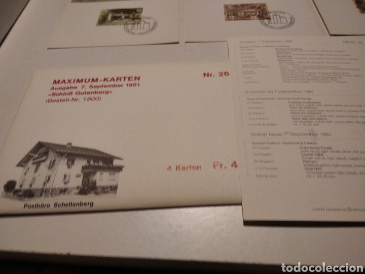 Sellos: Sobre con 4 tarjeta Maxima LIECHTENSTEIN - Foto 5