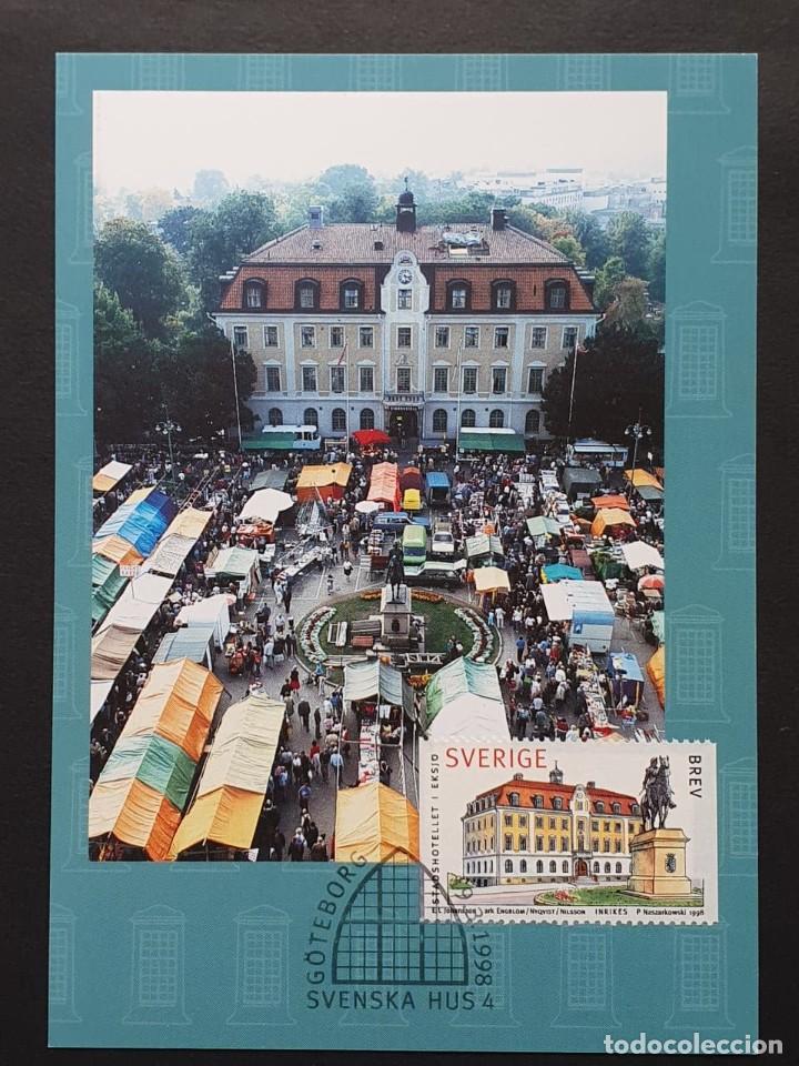 Sellos: Tarjeta M&aacute;xima SUECIA: Edificios: &rdquo;Eksj&ouml; Town Hotel&rdquo; en GOTHENBURG 1998 - Foto 1