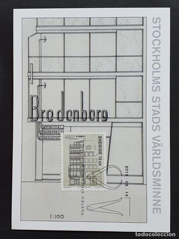 Sellos: Tarjeta M&aacute;xima SUECIA - Planos Edificios: Almacenes Bredenberg, ESTOCOLMO 2013 - Foto 1
