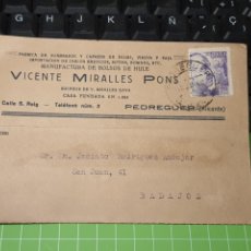 Sellos: VICENTE MIRALLES PONE. PEDREGUER .ALICANTE 1940. Lote 247776535