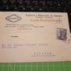 Sellos: COVEFO .FABRICA DE JUGUETES VALENCIA 1944. Lote 247777185