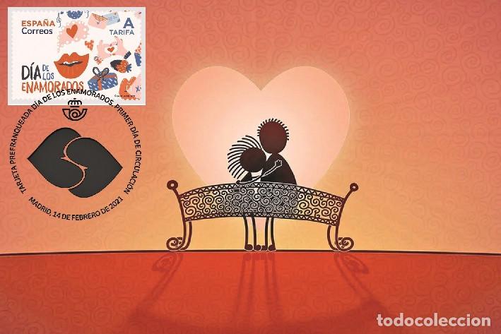 Sellos: Spain 2021 - Valentines Day maximum card - Foto 1