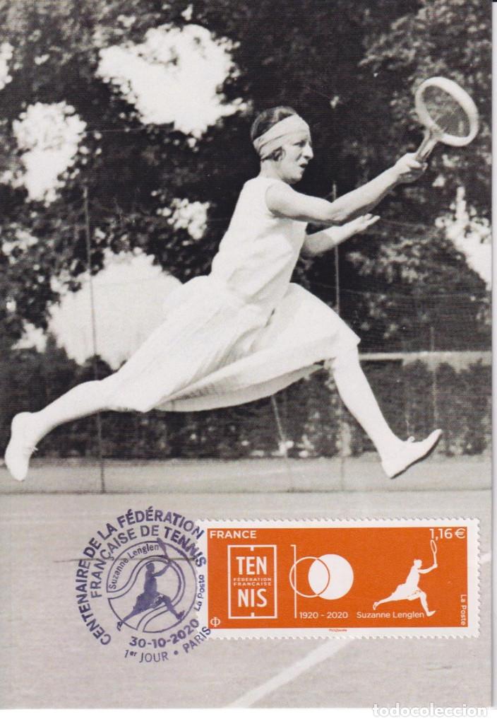 Sellos: France 2020 - Suzanne Lenglen FFT carte maximum - Foto 1