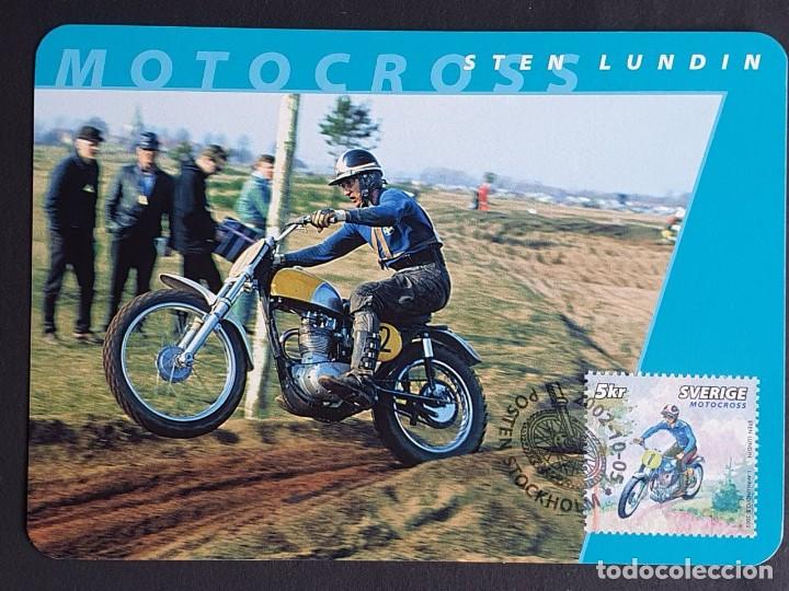 Sellos: Tarjeta Máxima DEPORTE Suecia - Motocicletas: Sten Lundin (motocross), ESTOCOLMO 2002 - Foto 1 - 260016445
