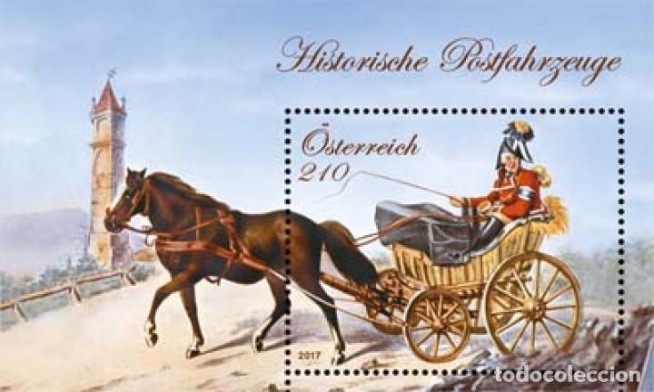 Sellos: Austria 2017 - Einsp&auml;nniger Landpostwagen sheet mnh - Foto 1